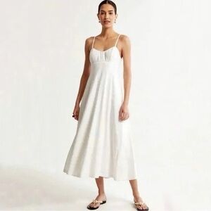 Abercrombie Linen-blend Sweetheart Dress
